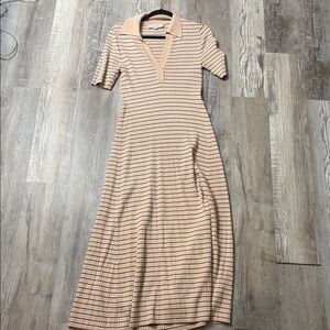 Loft pink and purple striped dress size L